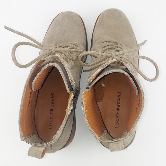 Lucky Brand Diedrah Tan Suede Heeled Boots 9.5 - Picture 8 of 14